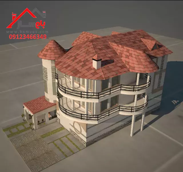 طراحی ویلا کلاسیک بام ساز ویلای کلاسیک کوچک