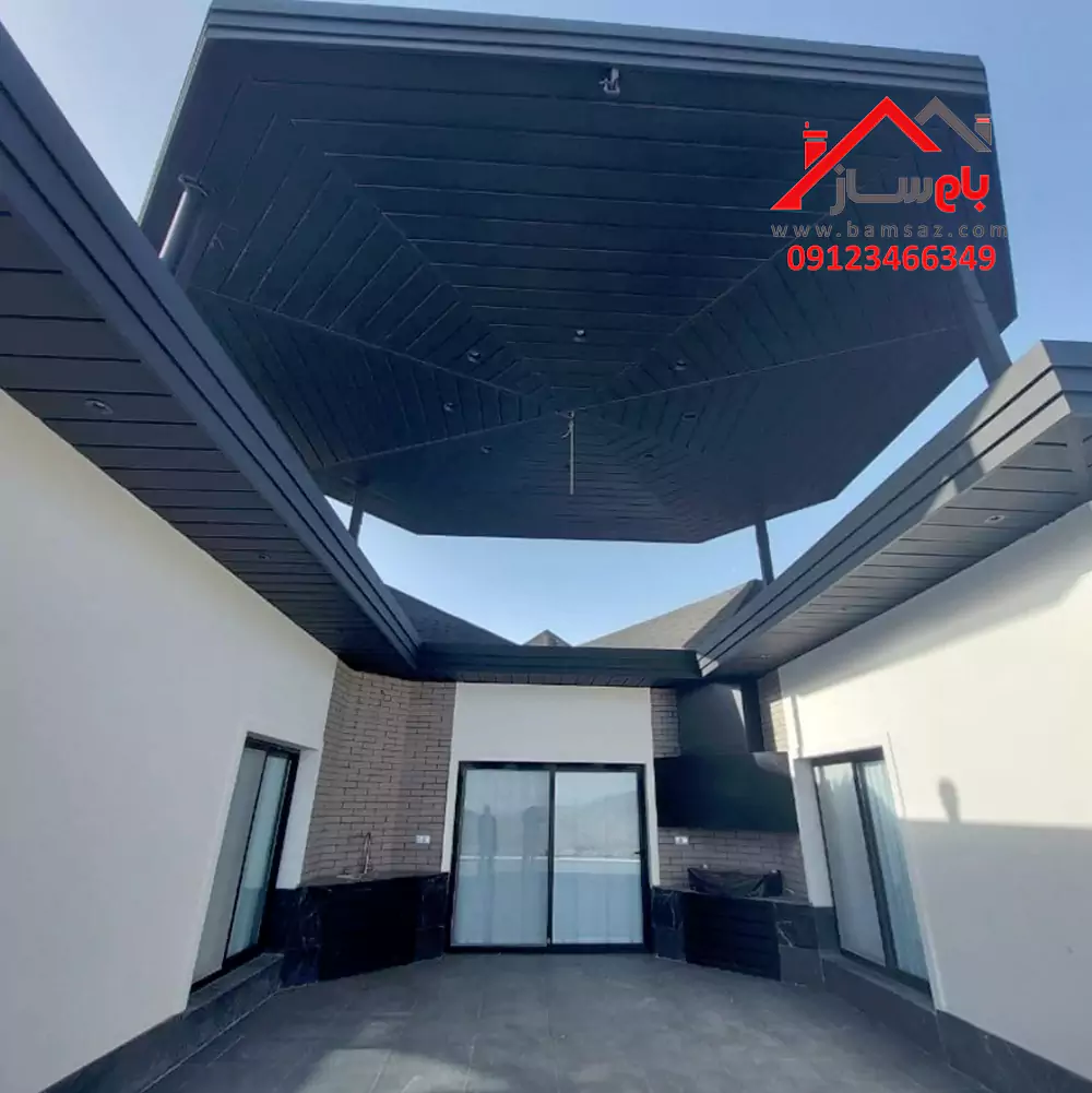 محوطه سازی ویلا در زمین شیب دار بام ساز طراحی ساختمان در زمین شیب دار