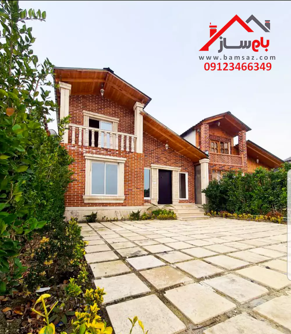 محوطه سازی ویلا در زمین شیب دار بام ساز ساخت ویلا شیبدار