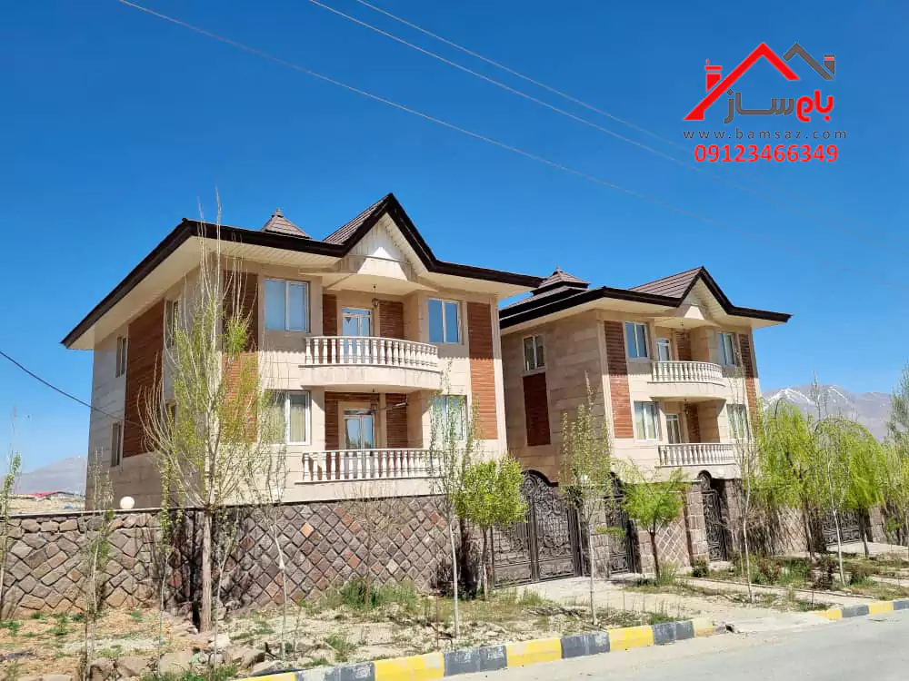 محوطه سازی ویلا در زمین شیب دار بام ساز محوطه سازی باغ و ویلا