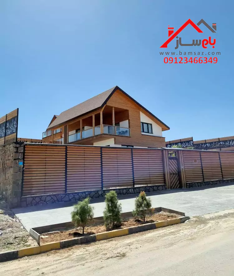 محوطه سازی ویلا در زمین شیب دار بام ساز ساخت ویلا در زمین شیب دار